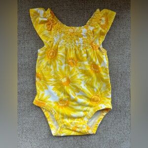 Super cute yellow summer baby girl onesie!